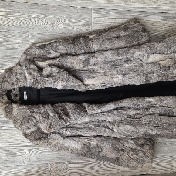 Vintage Full Length Real Rabbit Fur Coat Womens Size Medium - Picture 2 of 13